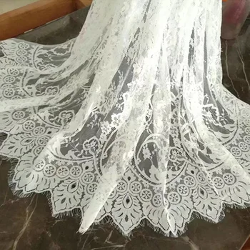 1 шт. (150 см * 115 см) Французская кружевная ткань для ресниц 115 см Белое свадебное платье Пижама Удобная кружевная ткань для ресниц