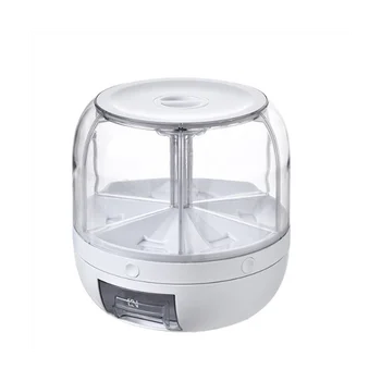 1 шт. Вращение на 360 градусов, герметичная бочка для сухого корма Диспенсер Влагозащищенный кухонный контейнер Коробка для хранения