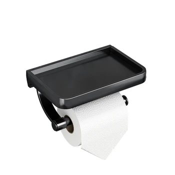  1 шт. Самоклеящийся алюминиевый держатель для туалетной бумаги без перфорации / перфораторного пространства Ванная комната Мобильный держатель Набор оборудования для ванной комнаты 0