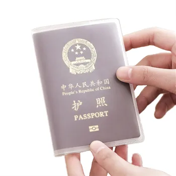 1 шт. Сумка для обложки паспорта Защитный чехол для паспорта Прозрачный матовый стиль Доступен со слотом для карты Чехол для рукава для паспорта 0