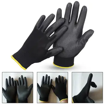 12 пар / комплект рабочих перчаток против царапин полные пальцы нейлоновые промышленные защитные рабочие перчатки для строительной площадки
