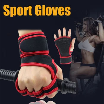 1Пара спортивных перчаток с половиной пальца Перчатки для тяжелой атлетики Перчатки для тренировок для фитнеса Спорт Рука Запястье Перчатки для защиты ладони 0