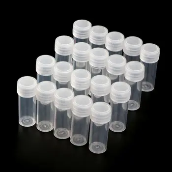 20 шт. 5 мл пластиковые пробирки флаконы для образцов контейнер для образцов порошок крафт с винтовой крышкой бутылки для офиса школьные химические принадлежности 0