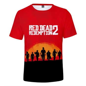 2023 Горячая распродажа Игра Red Dead Redemption 2 Печатная 3D-футболка Мужчины Женщины Мода Повседневная футболка с о-образным вырезом Хип-хоп Уличная футболка