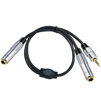 2024 Новый кабель-разветвитель 6,35 мм с розеткой на 6,35 мм с розеткой + 3,5 мм мужской кабель для наушников для гитары, ноутбука
