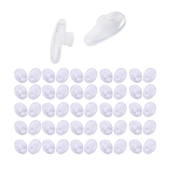 25 пар силиконовых накладок для носа для очков вдавливаются в круглые 9 мм и 5 пар мягких эллиптических силиконовых накладок для носа для очков (прозрачный)