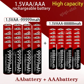AA + AAA Батарея нового бренда 1.5VAA Высокая емкость 99999 мАч + 1.5VAA88888mAh Щелочная 1.5Vclock Игрушечная батарея камеры Аккумуляторная батарея