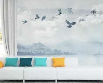 beibehang Обои на заказ Чайки в скандинавском стиле современное абстрактное искусство настенные картины гостиная украшение спальни 3d обои