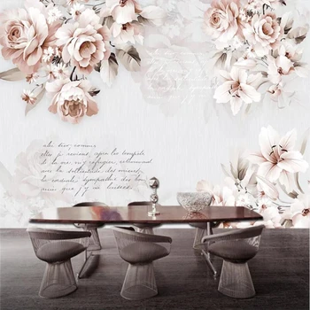 beibehang Пользовательские обои 3D фрески ретро роза лилия фон стена гостиная спальня обои домашний декор papel de parede