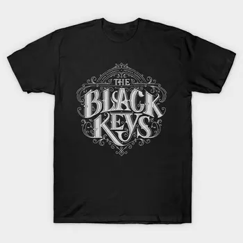 Black Keys Reverse White Mens Black Tees Shirt