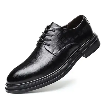Brogue Кожаная обувь Мужская Летняя Официальная Деловая Повседневная Мужская Обувь Пригородная Британский Стиль Свадьба Жених Костюм Обувь