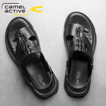 Camel Active Новые мужские сандалии из натуральной кожи Летние пляжные туфли Модные мужские повседневные кроссовки 4