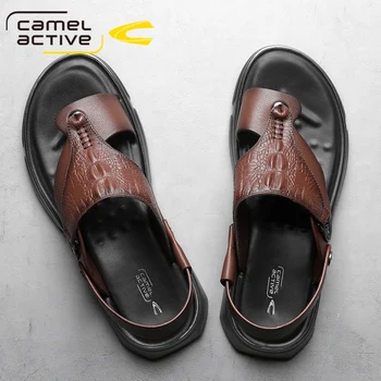 Camel Active Новые мужские сандалии из натуральной кожи Летние пляжные туфли Модные мужские повседневные кроссовки 5