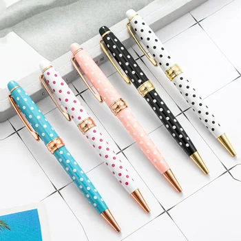 Dot Design Металлическая шариковая ручка Подарочные канцелярские принадлежности Шариковые ручки для школьного офиса 1,0 мм Черные стержни
