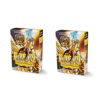  Dragon Shield Bundle: 2 упаковки по 60 штук Yu-Gi-Oh Matte Card Sleeves Protector Японский размер Мини-обложка для карт (матовое золото)