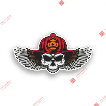 Fireman Skull Wing Наклейка Шлем пожарного Кубок Ноутбук Окно Бампер Автомобиль Наклейка Гоночный шлем Наклейки
