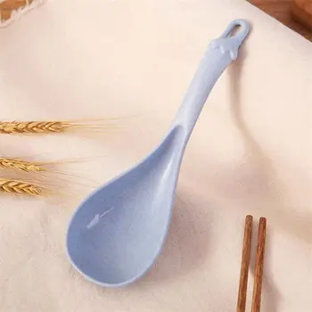 OBR Пластиковая ложка из пшеничной соломы Ковш с изогнутой ручкой Неразрушимая круглая ложка для риса Креативная кухня Столовые инструменты Посуда 3