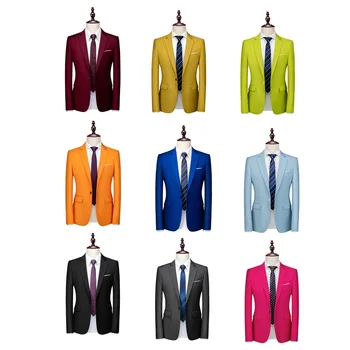 Plyesxale Корейский модный мужской блейзер Slim Fit One Button Business Formal Blazers для мужчин Большой размер Высококачественный свадебный блейзер Q979