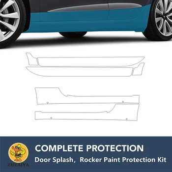PreCut Rocker Panels Защита краски Прозрачный комплект защиты бюстгальтера 7,5 мил TPU PPF для FIAT 500C POP SPORT LOUNGE TURBO ABARTH 2012-2019