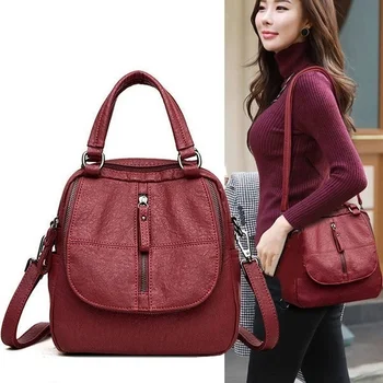 PU Рюкзак для женщин 2023 Новая корейская версия Trend Маленький рюкзак Многофункциональная сумка через плечо на одно плечо