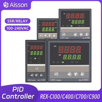 REX-C100 ПИД-регулятор температуры Термостат с цифровым дисплеем Релейный выход SSR REX C400 C700 C900 110V-220VAC K E J PT100 CU50