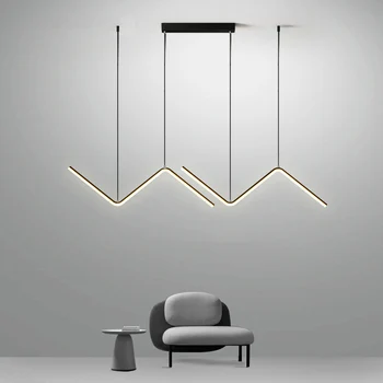 SANDYHA Nordic Simple Line Design Декоративная лампа Современная светодиодная люстра для гостиной, столовой, кухни, офиса, домашнего подвесного светильника