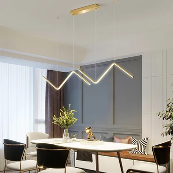 SANDYHA Nordic Simple Line Design Декоративная лампа Современная светодиодная люстра для гостиной, столовой, кухни, офиса, домашнего подвесного светильника 3
