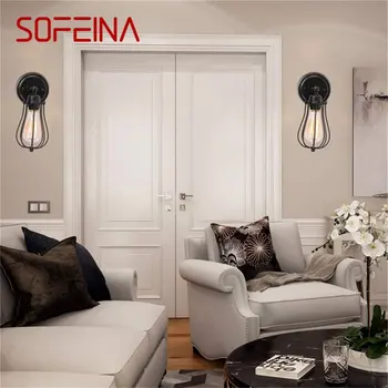 SOFEINA Классические настенные бра Light Retro Loft Светодиодные светильники для украшения домашнего коридора