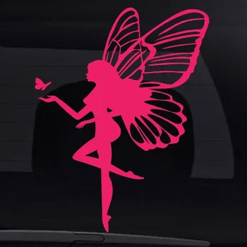 Автомобильная наклейка rРозовая бабочка Фея Виниловая наклейка / наклейка Авто Аксессуары Обои Случайные наклейки