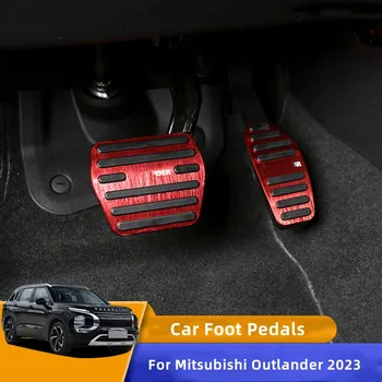 Автомобильные педали для Mitsubishi Outlander 2023 Алюминиевый сплав Противоскользящий топливный тормоз Сцепление Ножная педаль Накладка Крышка Аксессуары