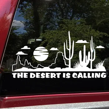 Автомобильный стайлинг Пустыня зовет виниловые наклейки и наклейки V1 - Cactus RV Camper SUV Graphics Сцена Высечка Наклейка