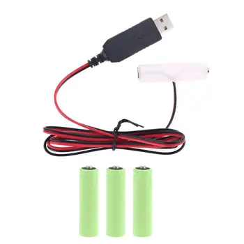  батарея USB-кабель питания замена батареи 1,5 В AA для радиоэлектрических игрушечных часов светодиодной ленты Калькулятор