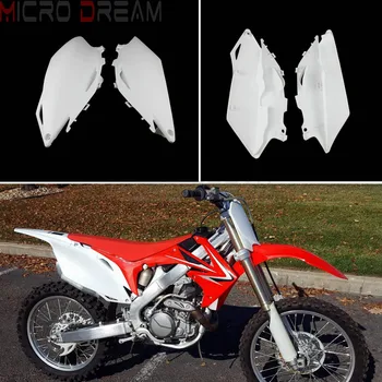 Белые пластиковые боковые панели для мотокросса из полипропилена для Honda CRF250R 2010-2013 CRF450R 2009-2012 Внедорожные мотоциклы для мотоциклов по бездорожью