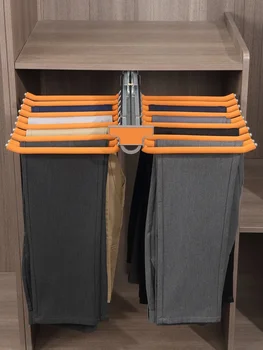 Вешалка для брюк Выдвижной многофункциональный бытовой шкаф Встроенная направляющая Верхняя часть брюк Боковые брюки Подвесная стойка для хранения