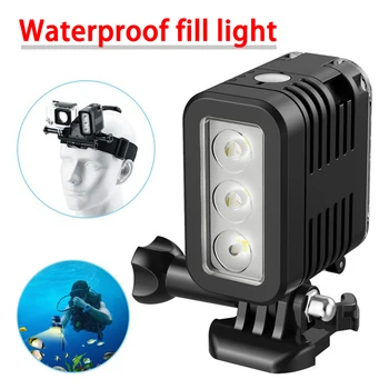 Водонепроницаемый светодиодный прожектор Заполняющий свет Видео Свет Дайвинг Лампа для Gopro Go Pro Аксессуары для подводного заполняющего света Аксессуары для экшн-камеры
