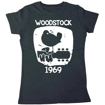 Вудсток 1969 Винтажная футболка Музыка с коротким рукавом и принтом хлопковая футболка США больших размеров