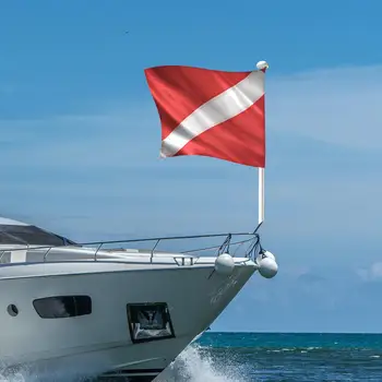  Дайвер Вниз Флаг со съемным маркером для дайвинга Флаг для подводного плавания