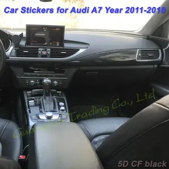 Для Audi A7 2011-2018 3D / 5D Углеродное волокно Автомобильная внутренняя отделка Крышка Центральная консоль Цветные наклейки Наклейки Детали Аксессуары продукта