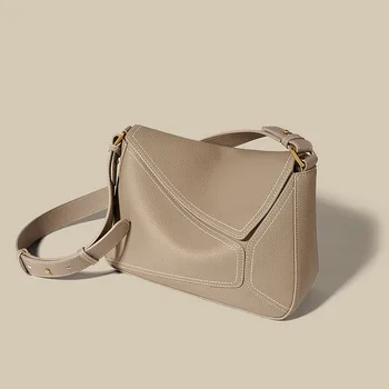 Женская сумка Геометрическая сумка из натуральной кожи 2023 Осенняя леди подмышечная сумка через плечо Женская популярная сумка-мессенджер