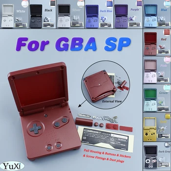 Замена корпуса полного корпуса для крышки корпуса игровой консоли GBA SP с кнопками для Nintention Gameboy Advance SP