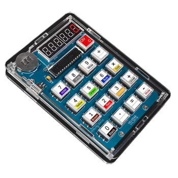 Калькулятор DIY Kit ABS 51 Микроконтроллер Самодельная цифровая трубка Калькулятор Печатная плата Обучение сварке Электронный комплект