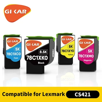 Картридж с тонером GIKAR CS421 8.5K 5k для принтера Lexmark CS421 CX421 CX522 CS521 CS622 Для Тонера 78C1XK0 78C1XC0 78C1XM0
