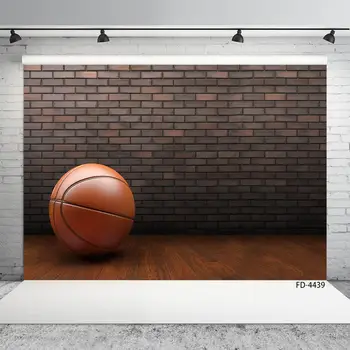 Кирпичная стена Баскетбол Деревянный пол Фотография Фон Индивидуальные фоны Фотостудия для детей Спортивная вечеринка Фотоколл 0