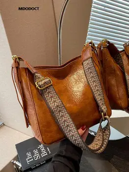 Классическая винтажная сумка через плечо класса люкс для женщин 2023 года Новая летняя однотонная повседневная модная кожаная женская сумка 2
