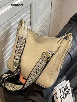 Классическая винтажная сумка через плечо класса люкс для женщин 2023 года Новая летняя однотонная повседневная модная кожаная женская сумка 3