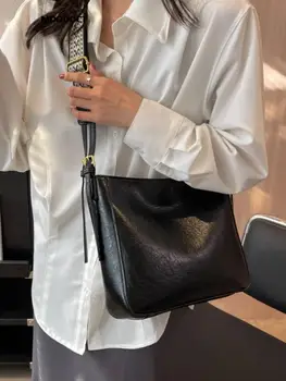 Классическая винтажная сумка через плечо класса люкс для женщин 2023 года Новая летняя однотонная повседневная модная кожаная женская сумка 4