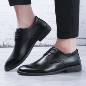 Кожаная обувь для мужчин Деловая одежда Повседневная обувь Мужская свадебная обувь Тренд Платье с острым носком Обувь Sapato Social Masculino Zapatos 5