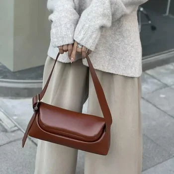 Корейская продвинутая дизайнерская сумка Прочная Элегантная сумка через плечо All-match AllmatchCommuter Shoulder BagRetro Lady Luxury Genuiene Leather Bolsos De Mujer
