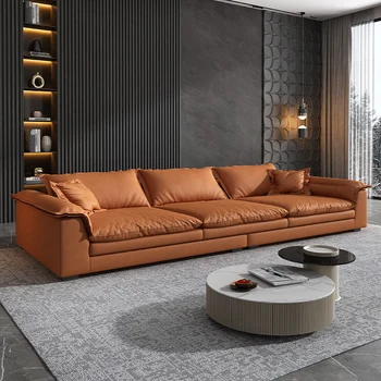 коричневый водонепроницаемый причудливый диван простой винтажный диван для чтения роскошный напольный диван секционный салон современный салон Meuble мебель для гостиной
