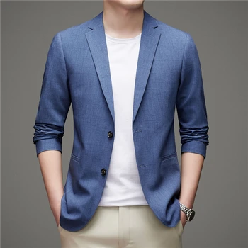  Лучшие мужские деловые повседневные пиджаки 2023 Новая весна Осень Мужская мода Корейская облегающая костюмная одежда Бренд Мужская одежда